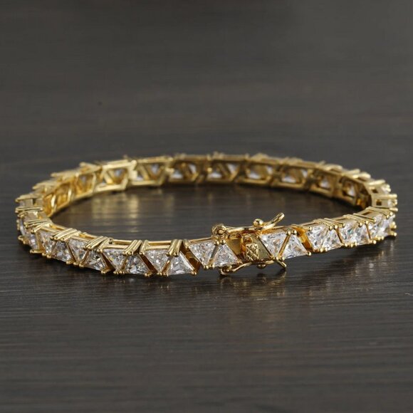 14K Gold 2ct Diamond Mens Tennis Bracelet Guys NEW 14 Karat Silver Jewelry 7